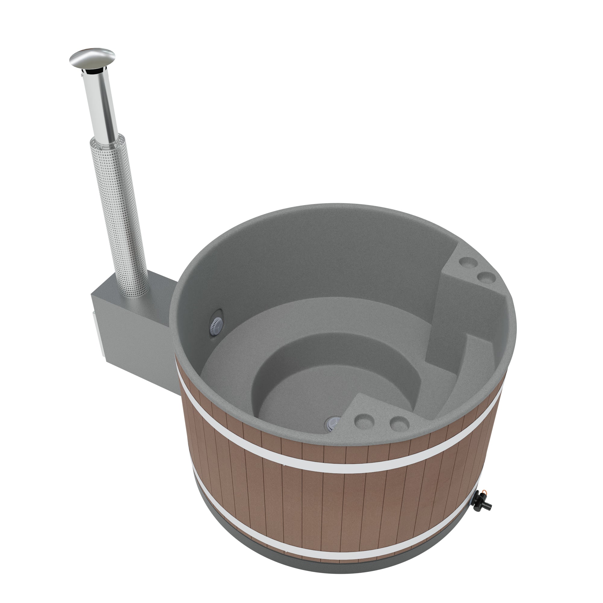 Kirami Comfort Family M | Verschiedene Farben | Hot Tub mit Holzofen | Ø 170 cm | für 3-5 Personen