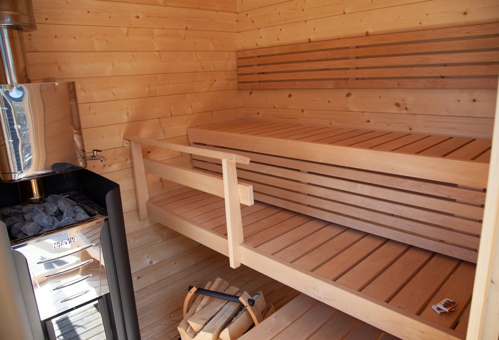 Harvia Solide Compact | Außensauna Fichtenholz Bausatz | 283,5 x 321 x 270 cm | SLDC01PS