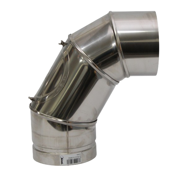 Kirami Bogen für Schornstein Ø120 mm | Justierbar 0-90 Grad