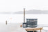 Kirami Cube | Marinealuminium | Holzofen Außen für Hot Tub | 35 kW für Schornsteinanschluss Ø150 mm