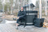Kirami Cube | Marinealuminium | Holzofen Außen für Hot Tub | 35 kW für Schornsteinanschluss Ø150 mm