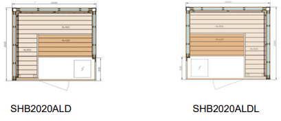 Harvia Block 2020 ALD | Innensauna Erlenholz Bausatz | 200 x 200 (T x B) | SHB2020ALD / SHB2020ALDL