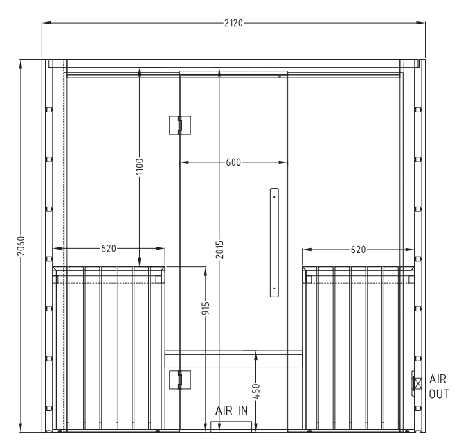 Harvia Olympus | Binnensauna sparrenhout kit | 212 x 204 x 206 cm (B/D/H) | 4020830
