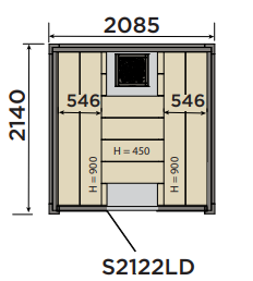 Harvia Solide | Binnensauna sparrenhout kit | S2119LD / S2122LD / S2125LD