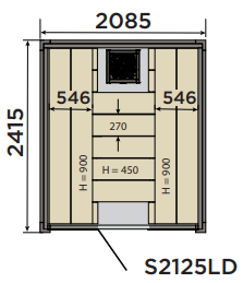 Harvia Solide | Binnensauna sparrenhout kit | S2119LD / S2122LD / S2125LD