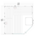 Harvia Alaska Hoek Infra+ | Massief sauna infrarood sparrenhout binnensauna kit | 206 x 206 x 204 cm (B/D/H)