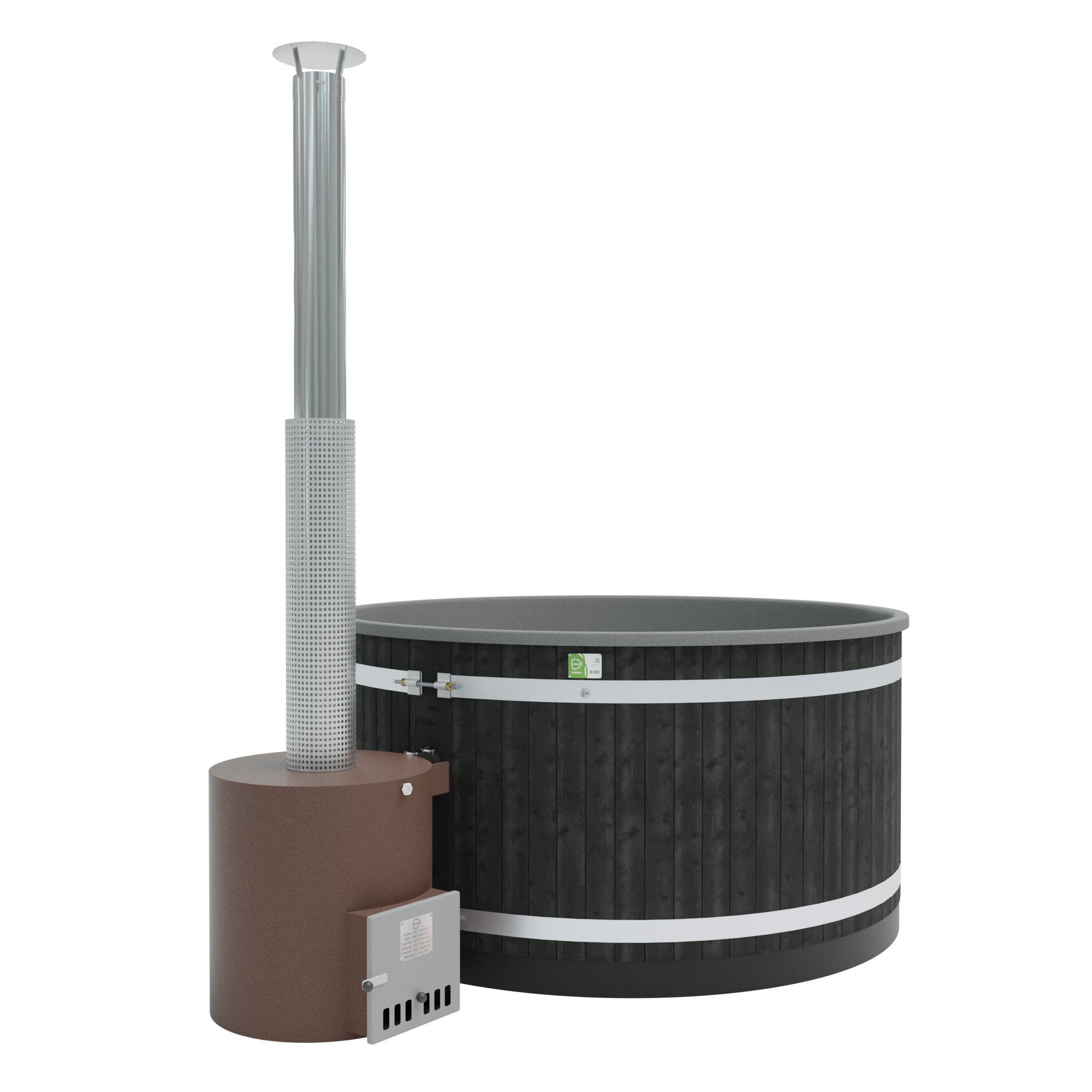 Kirami Annex Family L | Hot Tub mit leistungsstarken Holzofen | Ø 200 cm | für 6-8 Personen