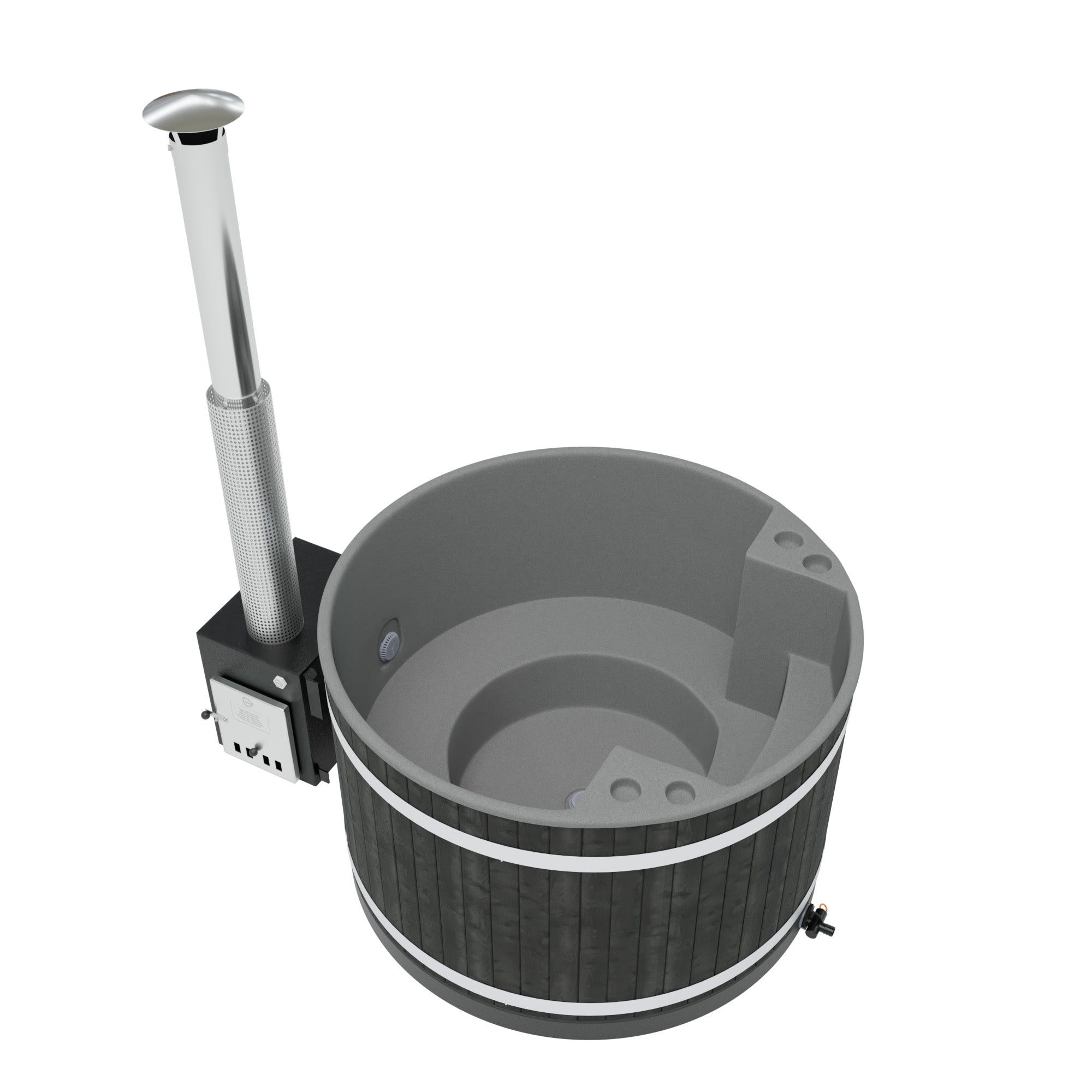 Kirami Annex Family M | Hot Tub mit Holzofen | Ø 170 cm | für 3-5 Personen