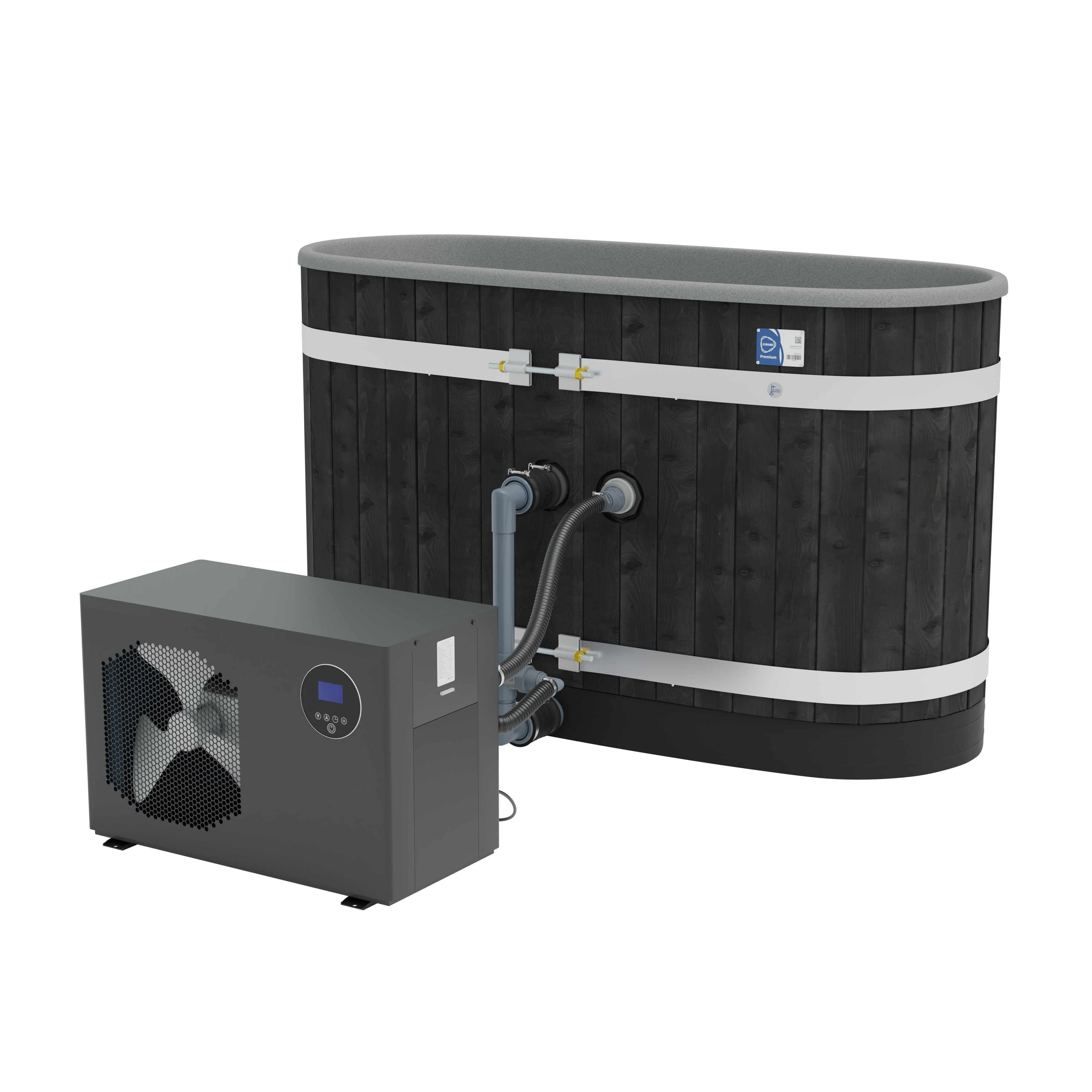 Kirami Annex Tiny S Dual | Combi Tub mit Kühl- und Heizfunktion | Wärmepumpe Plug n Play | 170 cm | für 2 Personen