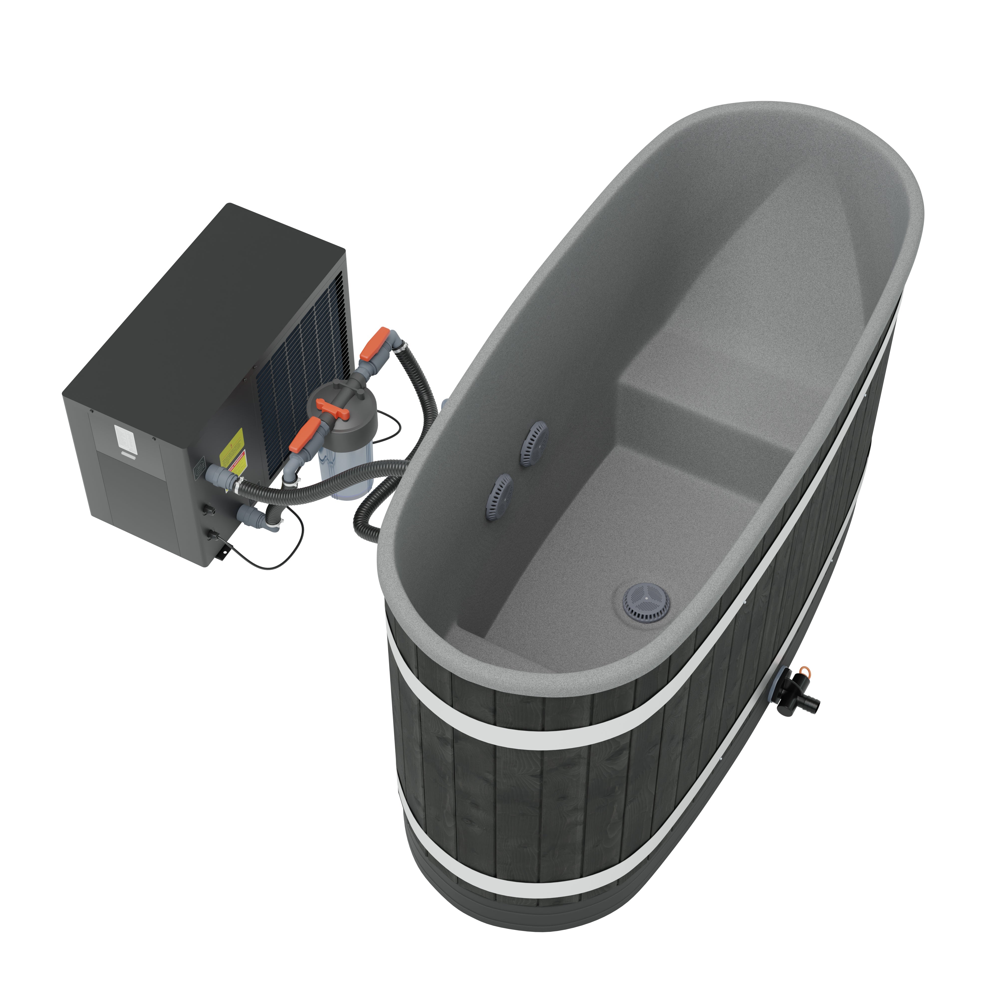 Kirami Annex Tiny S Dual | Combi Tub mit Kühl- und Heizfunktion | Wärmepumpe Plug n Play | 170 cm | für 2 Personen