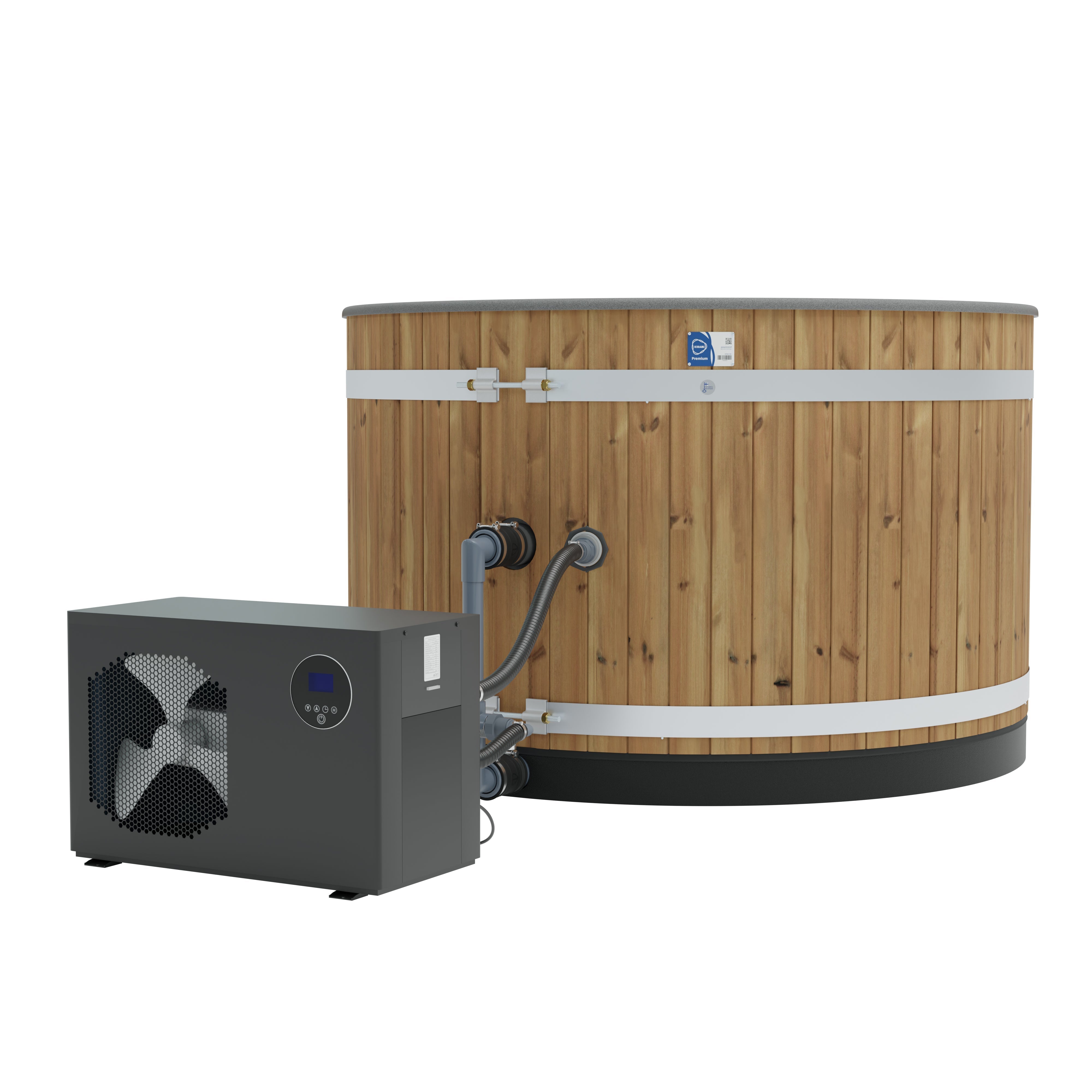 Kirami Breezy M Dual | Combi Tub mit Kühl- und Heizfunktion | Wärmepumpe Plug n Play | 170 cm | für 4-6 Personen