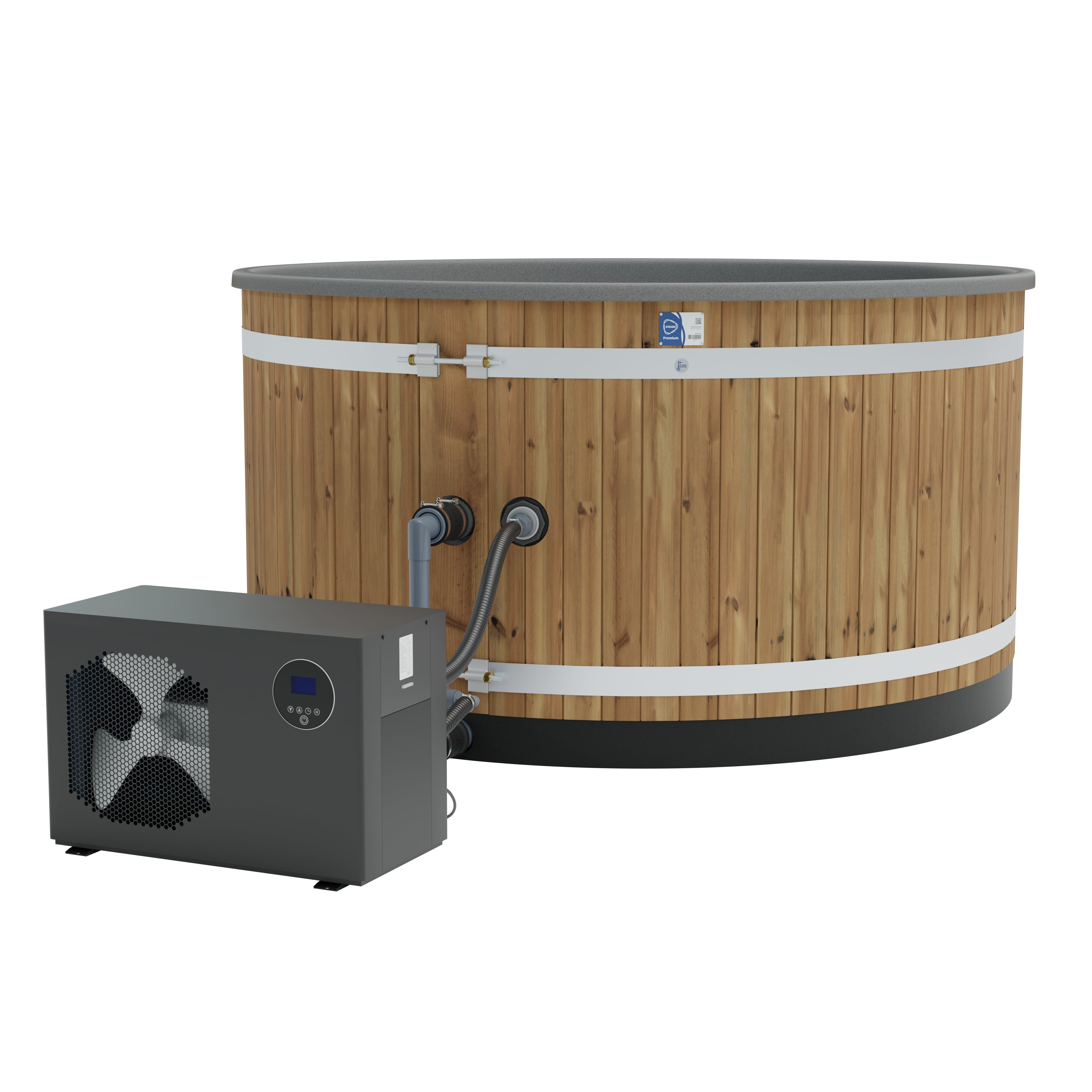 Kirami Family L Dual |  Combi Tub mit Kühl- und Heizfunktion | Wärmepumpe Plug n Play | 200 cm | für 6-8 Personen