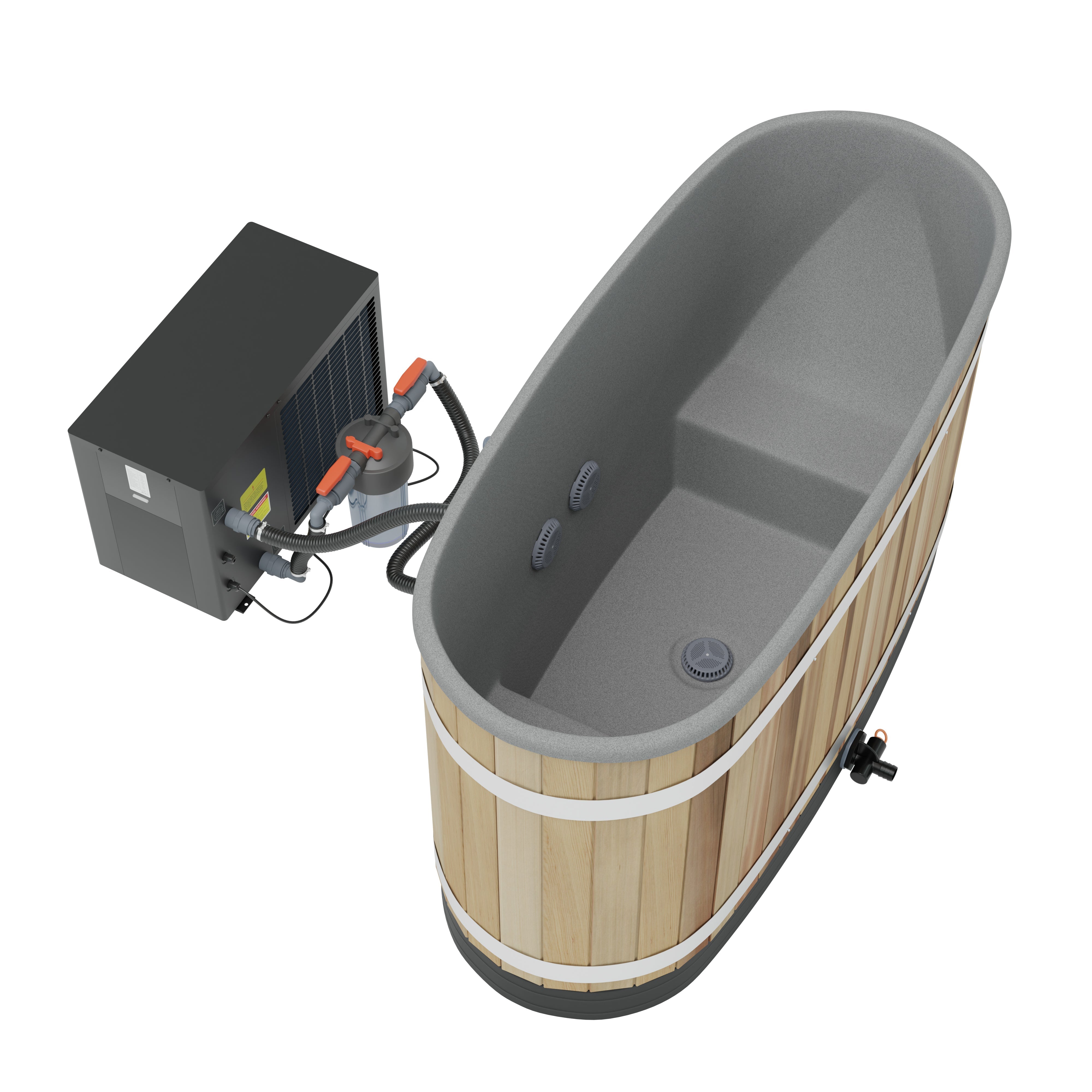 Kirami Premium Tiny S Dual | Combi Tub mit Kühl- und Heizfunktion | Wärmepumpe Plug n Play | 170 cm | für 2 Personen
