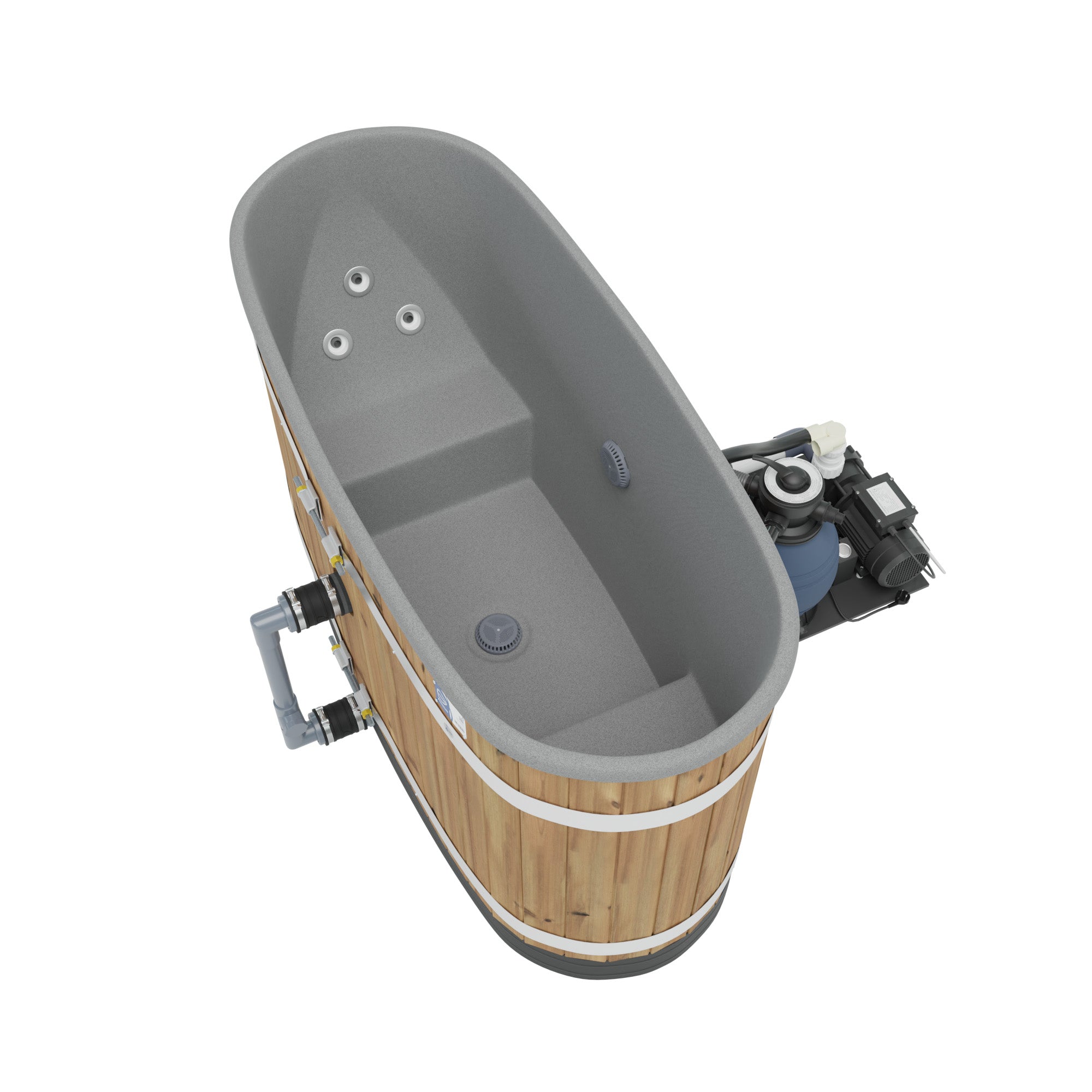 Kirami Premium Tiny S Flow | Hot Tub mit Elektroheizer und Massagesystem | 170 cm | für 2 Personen