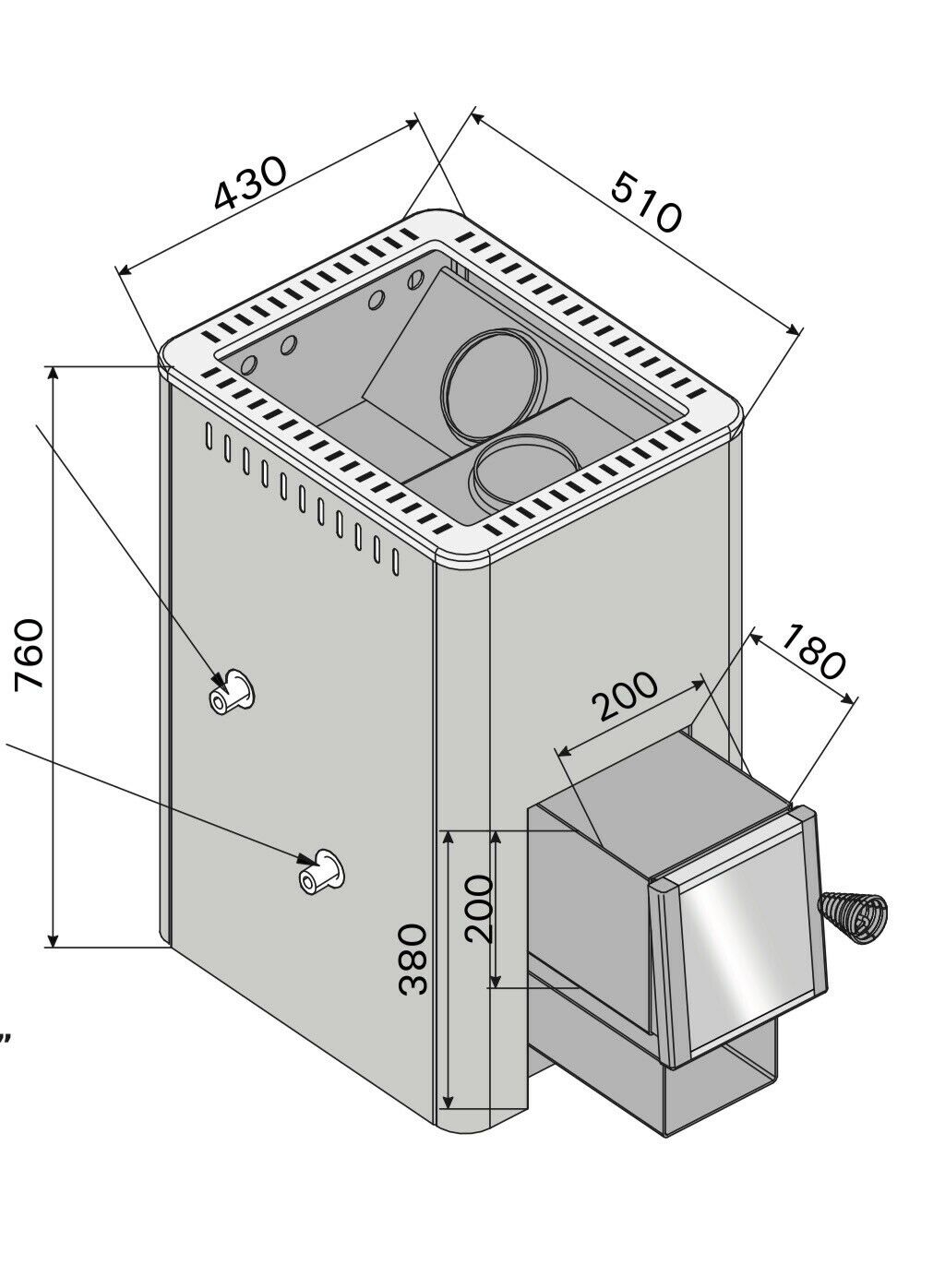 Harvia 20 Pro SL | Saunakachel hout complete set voldoet aan BimSchV niveau 2 inclusief schoorsteenset &amp; 40 kg saunastenen | 14,3 kW