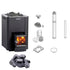 Harvia 20 Pro SL | Saunakachel hout complete set voldoet aan BimSchV niveau 2 inclusief schoorsteenset &amp; 40 kg saunastenen | 14,3 kW