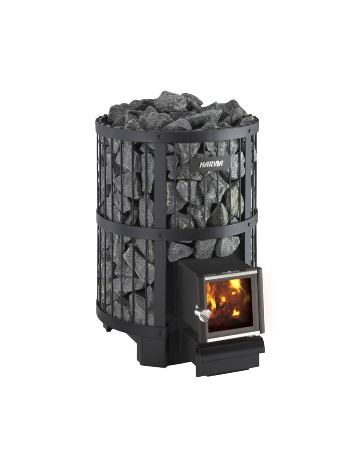 Harvia Legende 240 SL | Saunakachel hout complete set voldoet aan BimSchV niveau 2 inclusief schoorsteenset &amp; 200 kg saunastenen | 21 kW