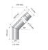 Harvia WZ45ST | Hoekbuis 45° RVS diameter 115 mm | WZ45ST